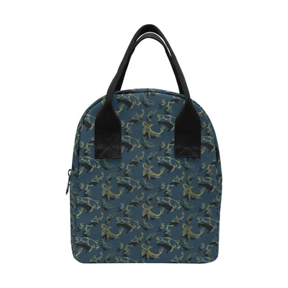 Koi Carp Gold Design Themed Print Insulated Lunch Bag