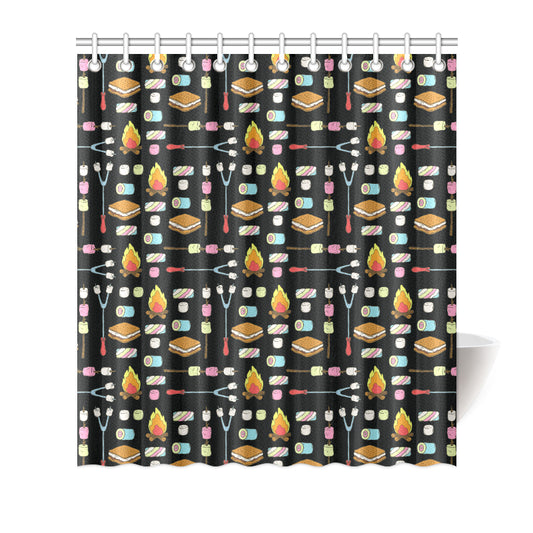 Camping Campfire Marshmallows Shower Curtain