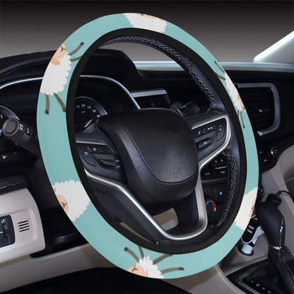 Sheep Print Design LKS406 Steering Wheel Cover with Elastic Edge