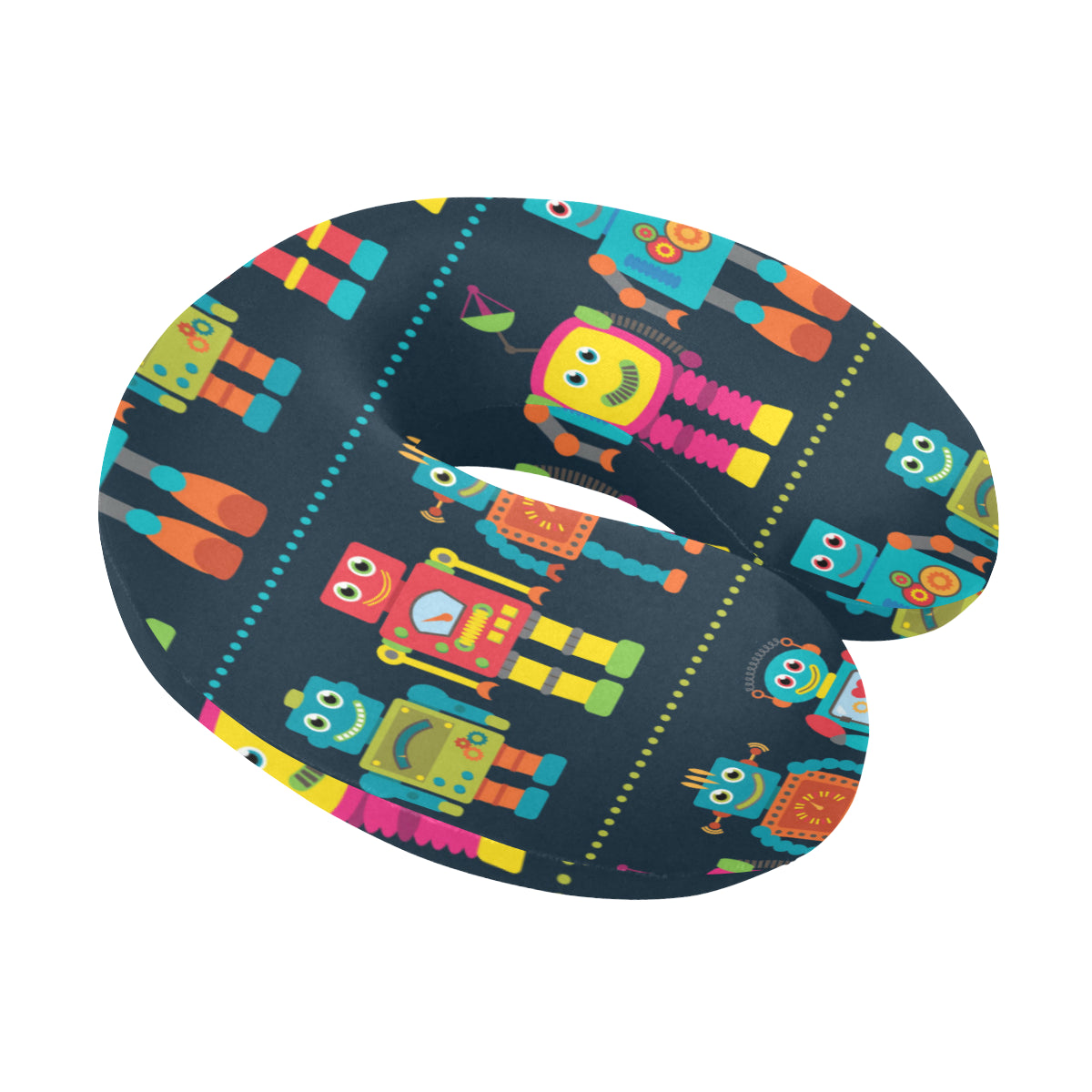 Robot Pattern Print Design A01 U-Shaped Travel Neck Pillow