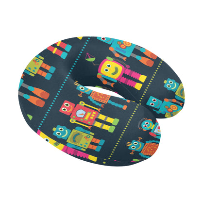 Robot Pattern Print Design A01 U-Shaped Travel Neck Pillow