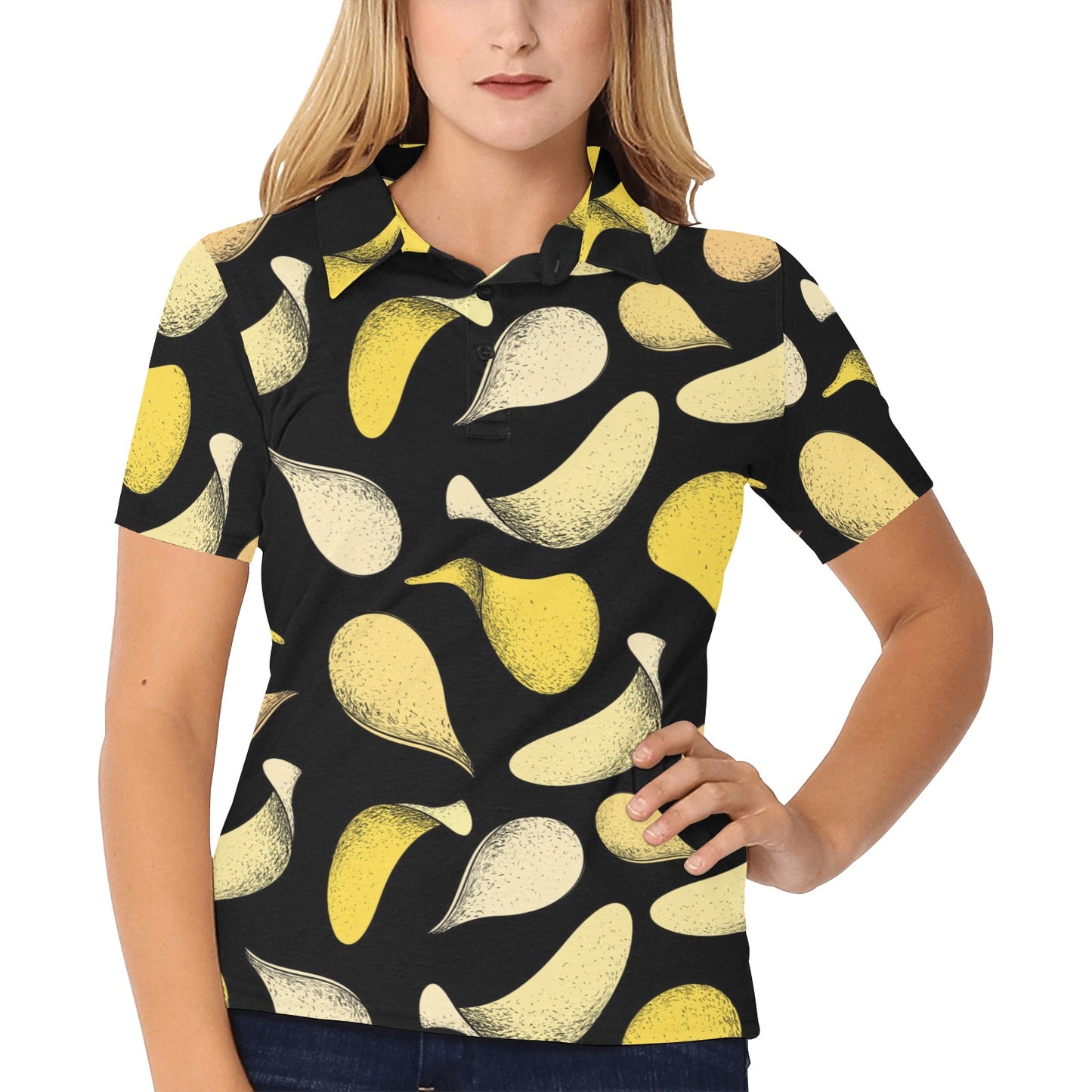 Potato Pattern Print Design A02 Women's Polo Shirt