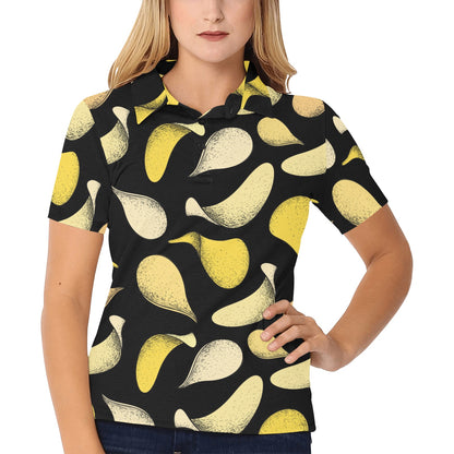 Potato Pattern Print Design A02 Women's Polo Shirt