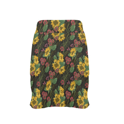 Sunflower Print Design LKS303 17" Golf & Pickleball Skort with Pockets