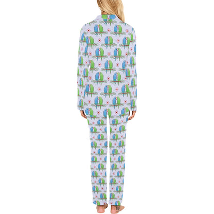 Budgerigar Pattern Print Design 05 Women's Long Pajama Set