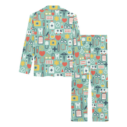 Medical Pattern Print Design 02 Women's Long Pajama Set