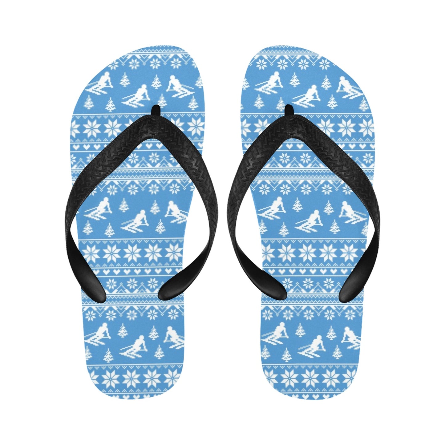 Ski Knit Pattern Print Design LKS302 Flip Flops