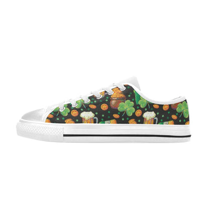 St Patricks Day Print Design LKS303 Women's White Low Top Shoes