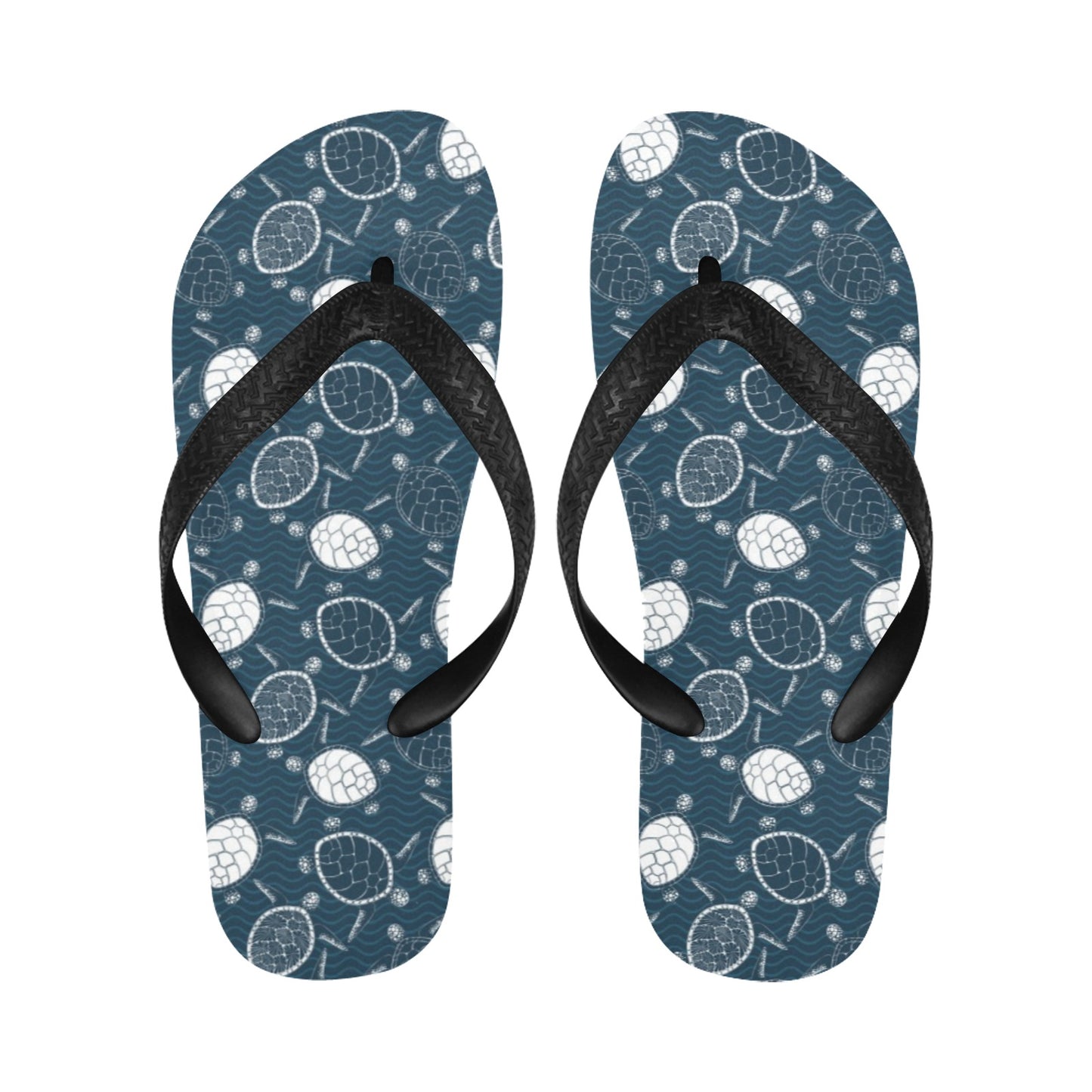 Sea Turtle Print Design LKS3015 Flip Flops