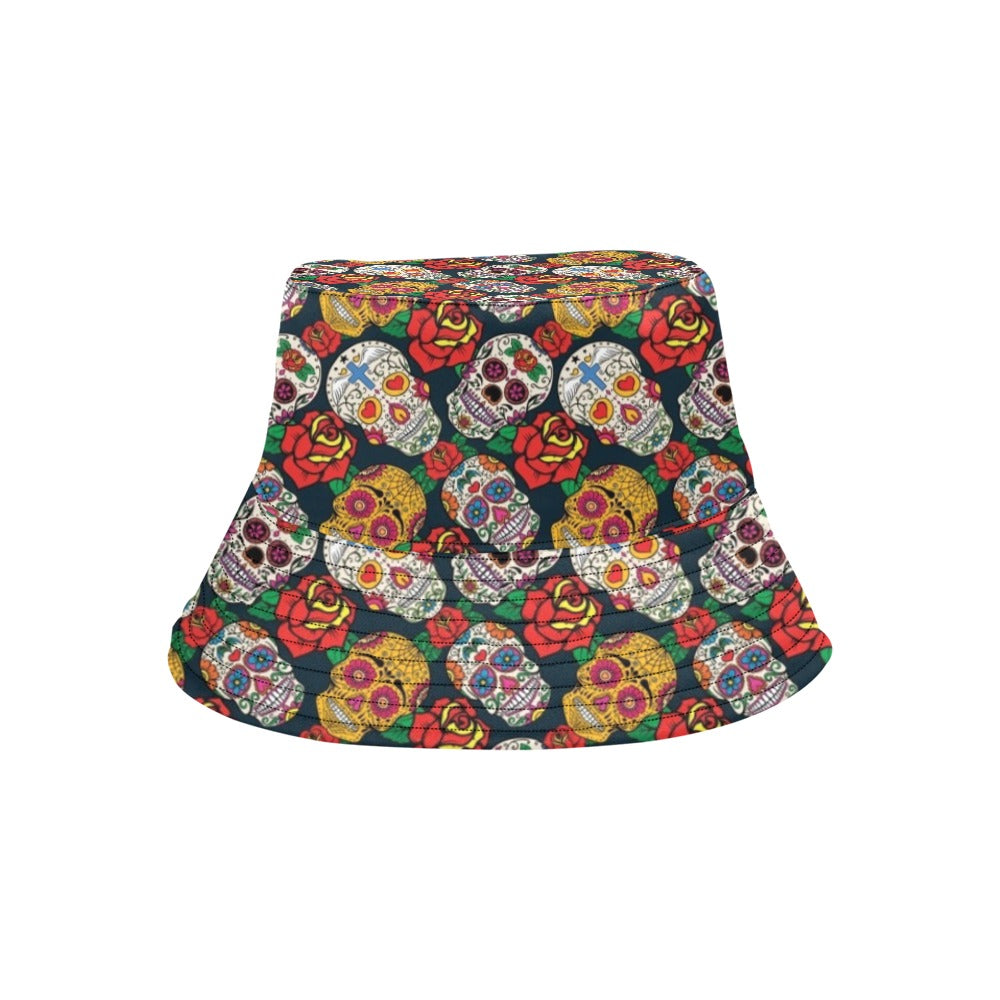 Sugar Skull Print Design LKS306 Unisex Bucket Hat