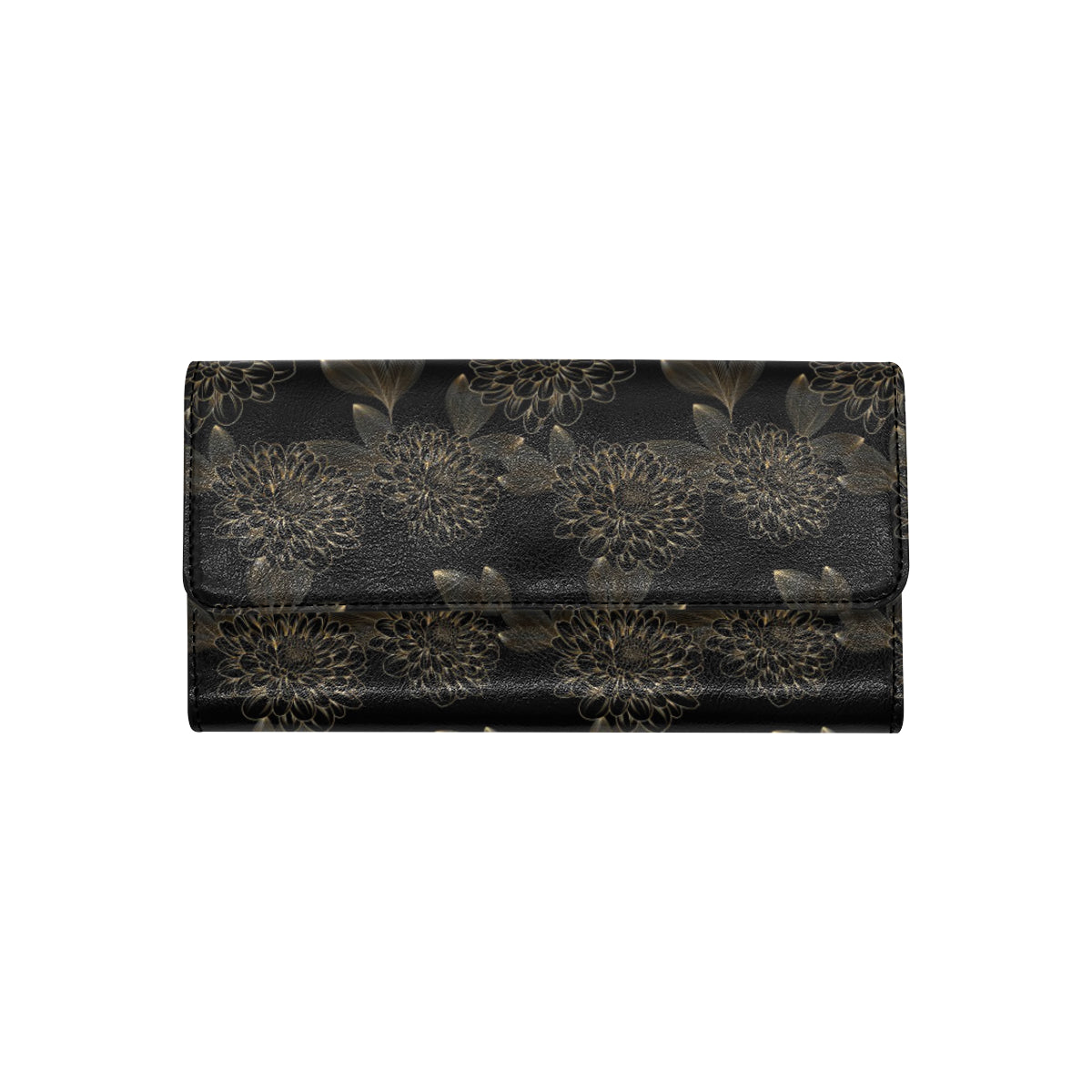 Dahlia Pattern Print Design DH04 Women's Trifold Wallet