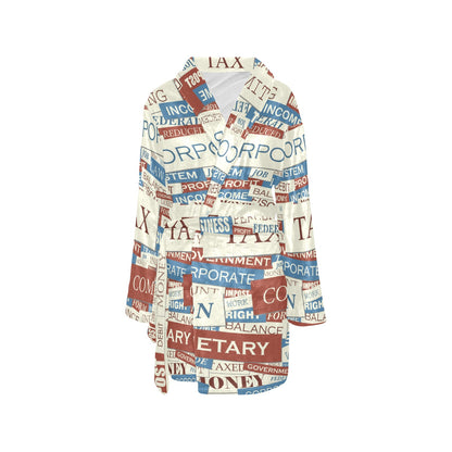 Accounting Financial Pattern Print Design 01 Women's Fleece Robe