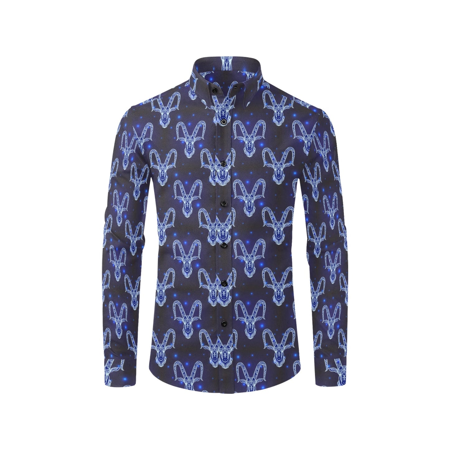 Goat Print Design LKS401 Men's Long Sleeve Dress Shirt