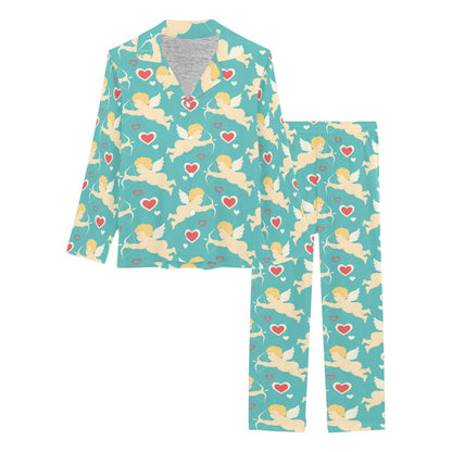 Cupid Pattern Print Design 01 Women's Long Pajama Set