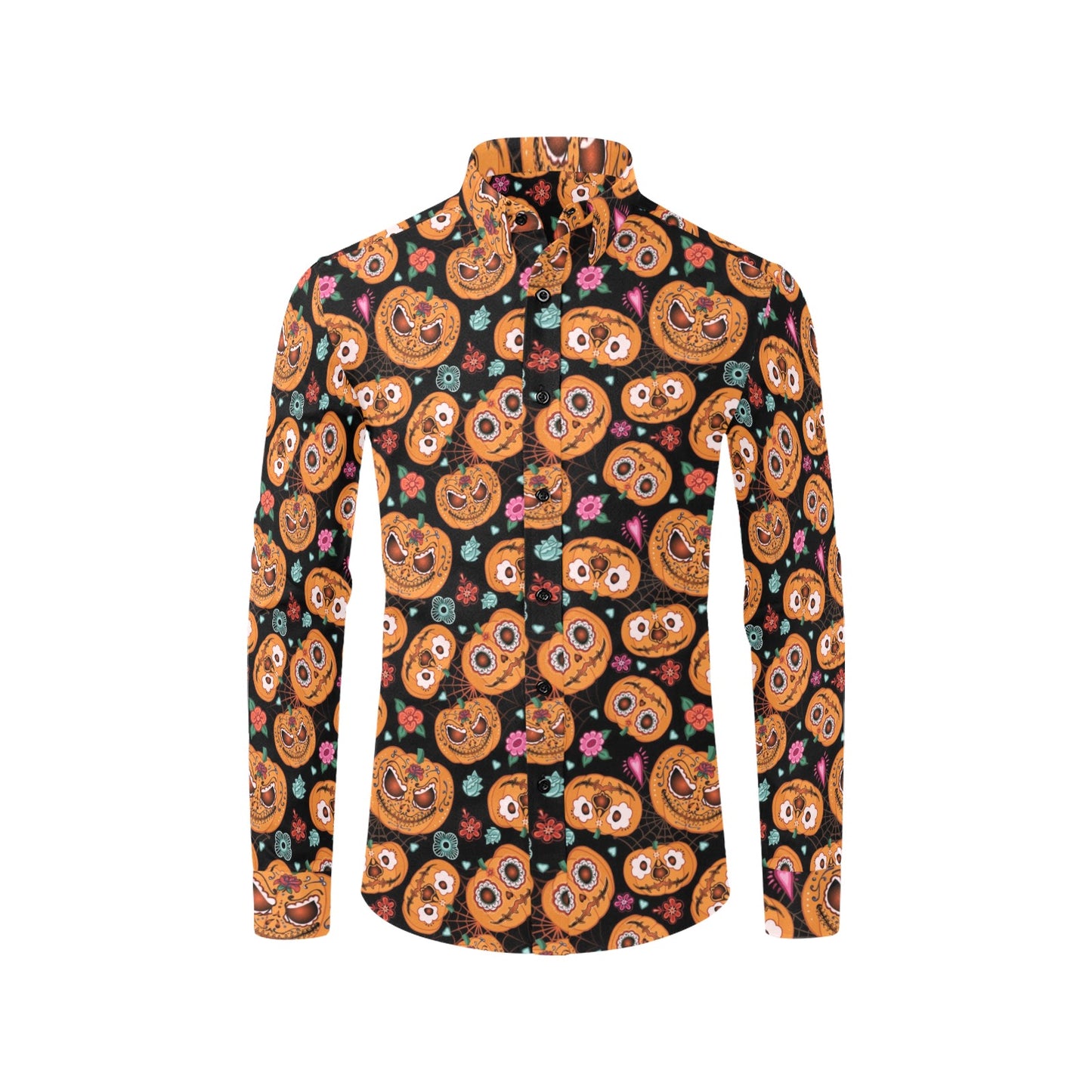 Halloween Print Design LKS402 Men's Long Sleeve Dress Shirt