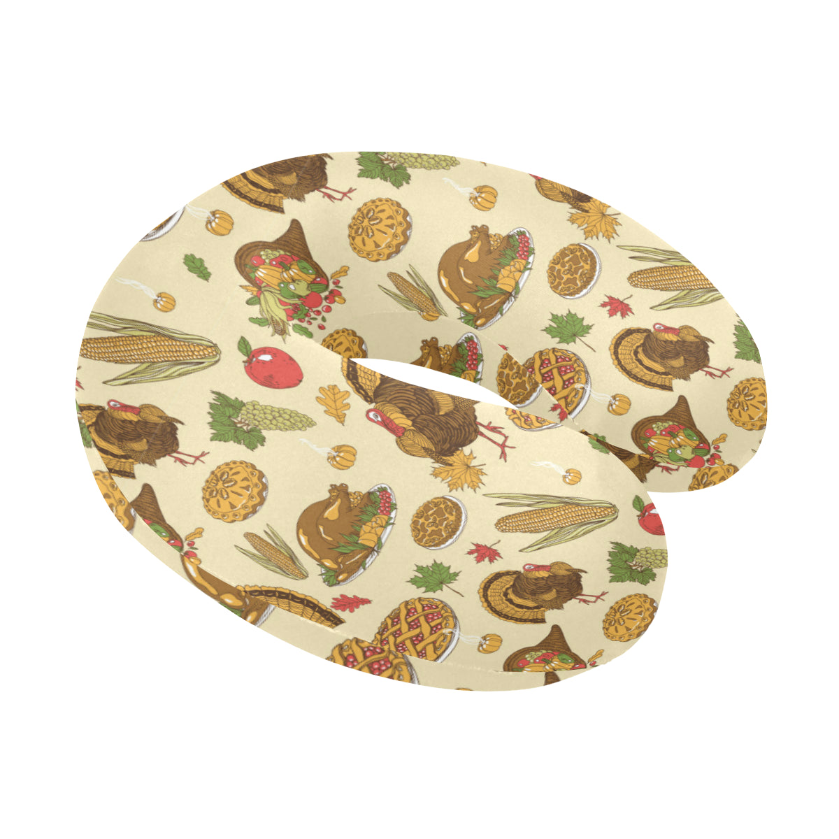 Turkey Pattern Print Design 02 U-Shaped Travel Neck Pillow