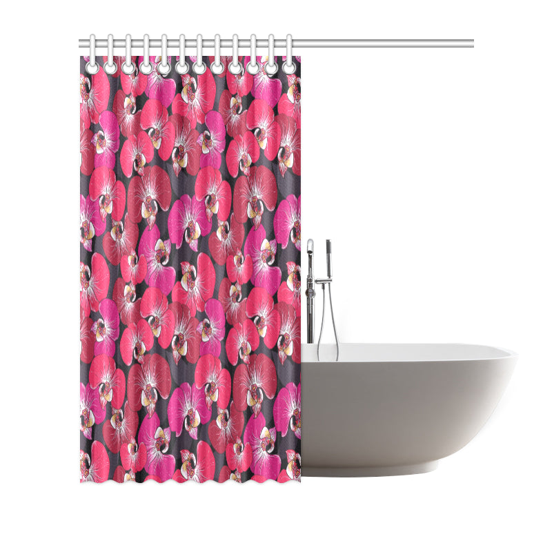Orchid Red Pattern Print Design OR05 Shower Curtain