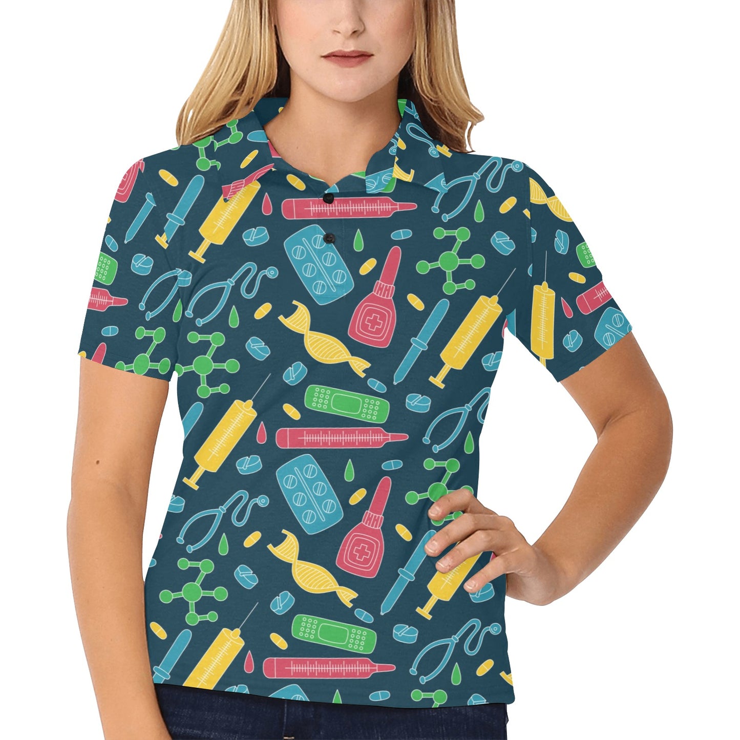 Phlebotomist Pattern Print Design A03 Women's Polo Shirt