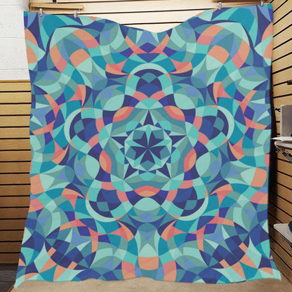 Kaleidoscope Pattern Print Design 03 Premium Quilt
