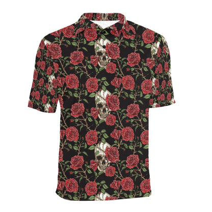 Skull And Roses Print Design LKS303 Men Polo Shirt