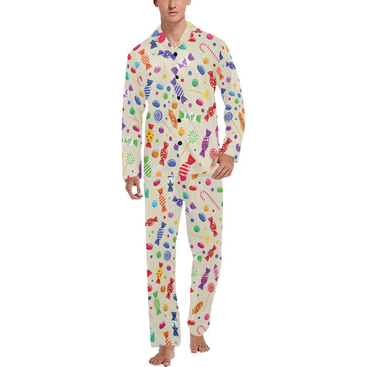 Candy Pattern Print Design 04 Men's Long Pajama Set