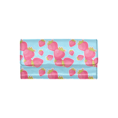 Strawberry Pattern Print Design SB04 Women's Trifold Wallet