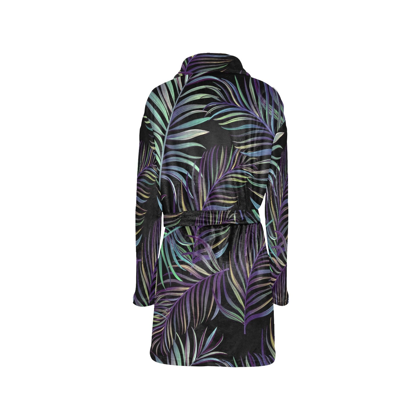 Tropical Palm Leaves Pattern Brightness Women's Fleece Robe