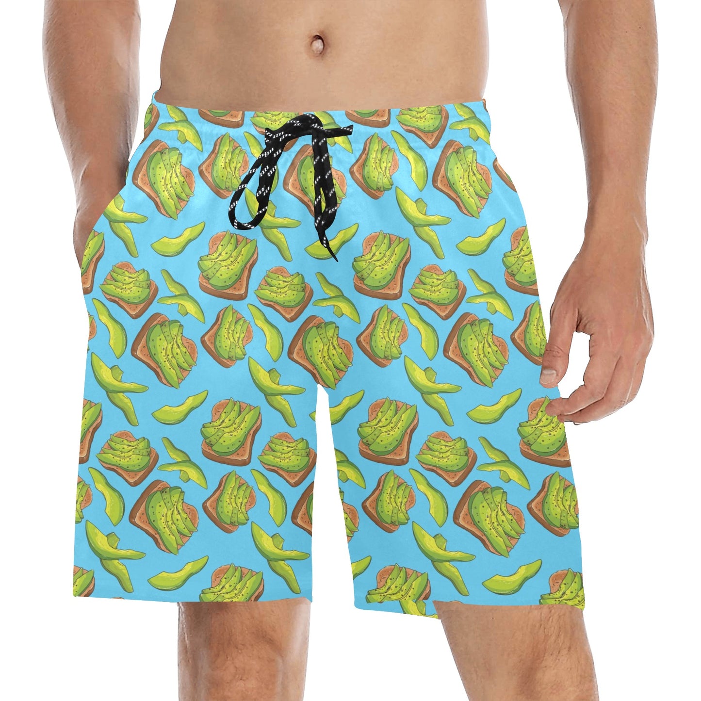 Sandwich Avocado Print Design LKS306 Men's Swim Trunks Beach Shorts