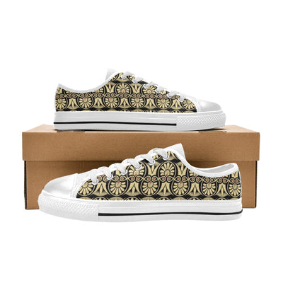 Ancient Greek Print Design LKS3014 Women's White Low Top Shoes