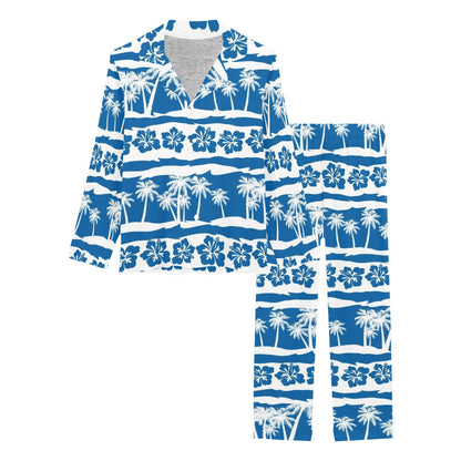 Hawaiian Themed Pattern Print Design H021 Women's Long Pajama Set