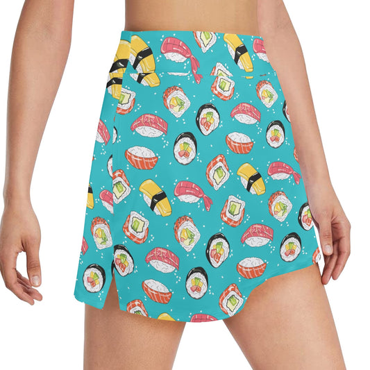 Sushi Print Design LKS305 17" Golf & Pickleball Skort with Pockets