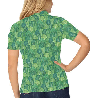 Cabbage Pattern Print Design 02 Women's Polo Shirt
