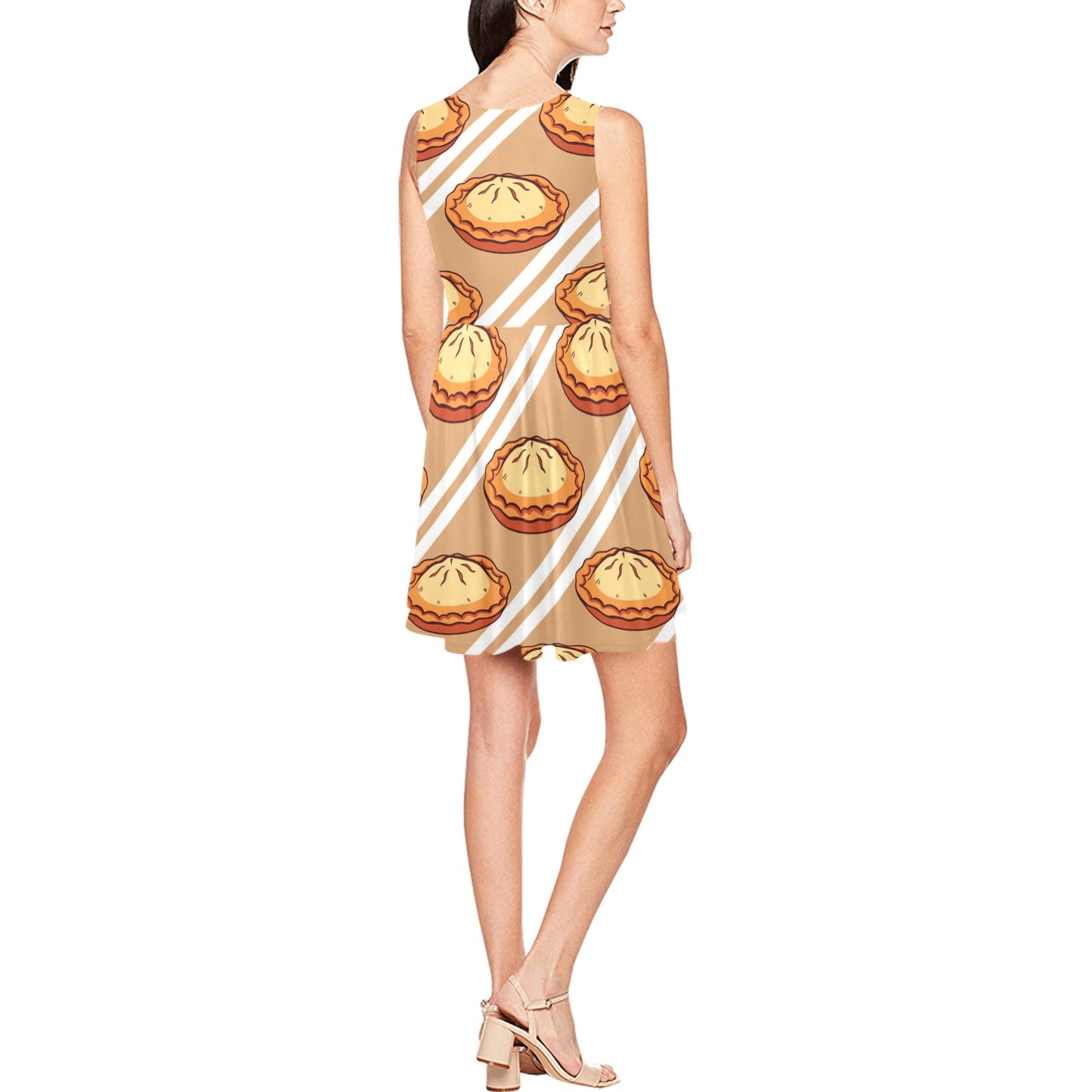Pie Pattern Print Design A02 Sleeveless Dress