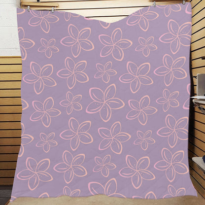 Plumeria Pattern Print Design A01 Premium Quilt