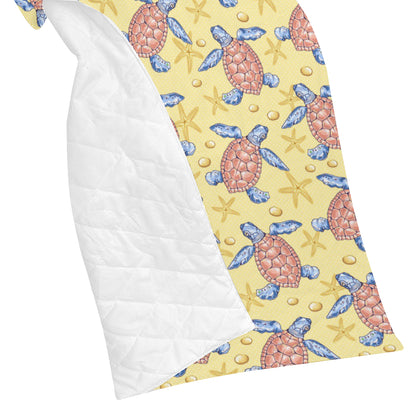 Sea Turtle Pattern Print Design T06 Premium Quilt