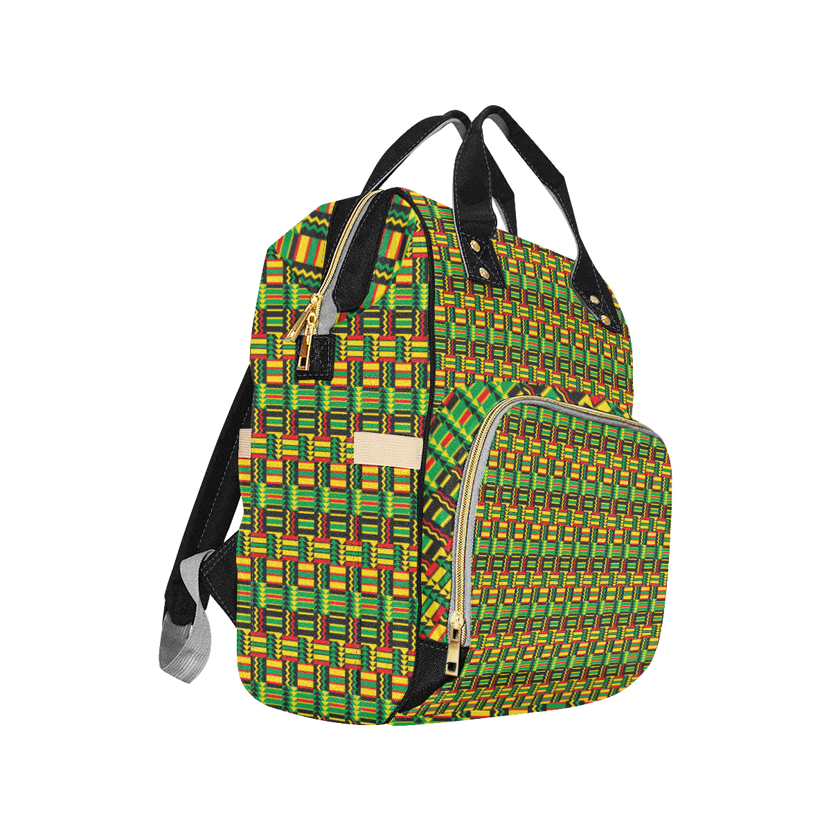 African Zip Zag Print Pattern Diaper Bag Backpack