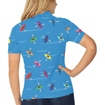 Kayak Pattern Print Design 03 Women's Polo Shirt
