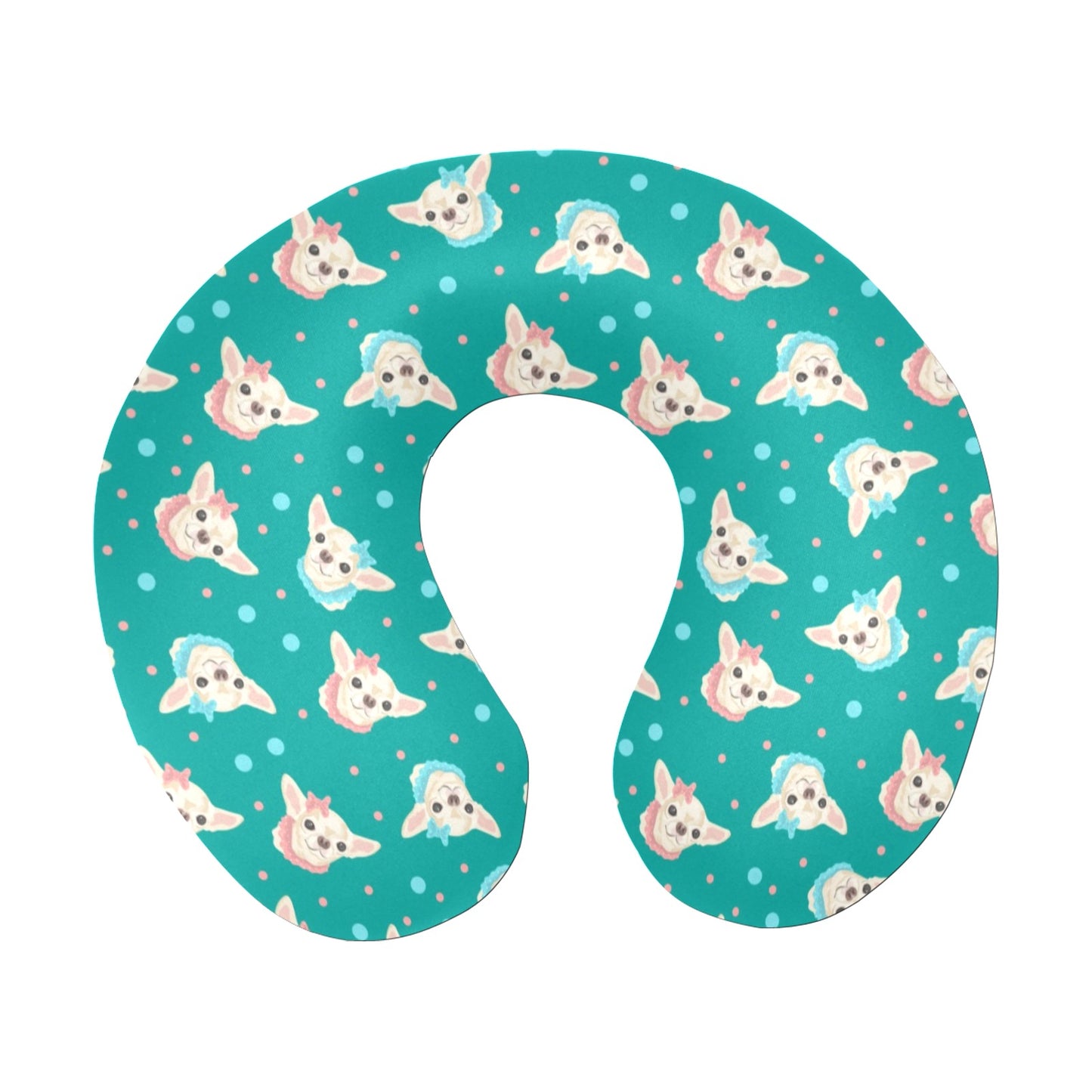 Chihuahua Polka Dot Pattern U-Shaped Travel Neck Pillow