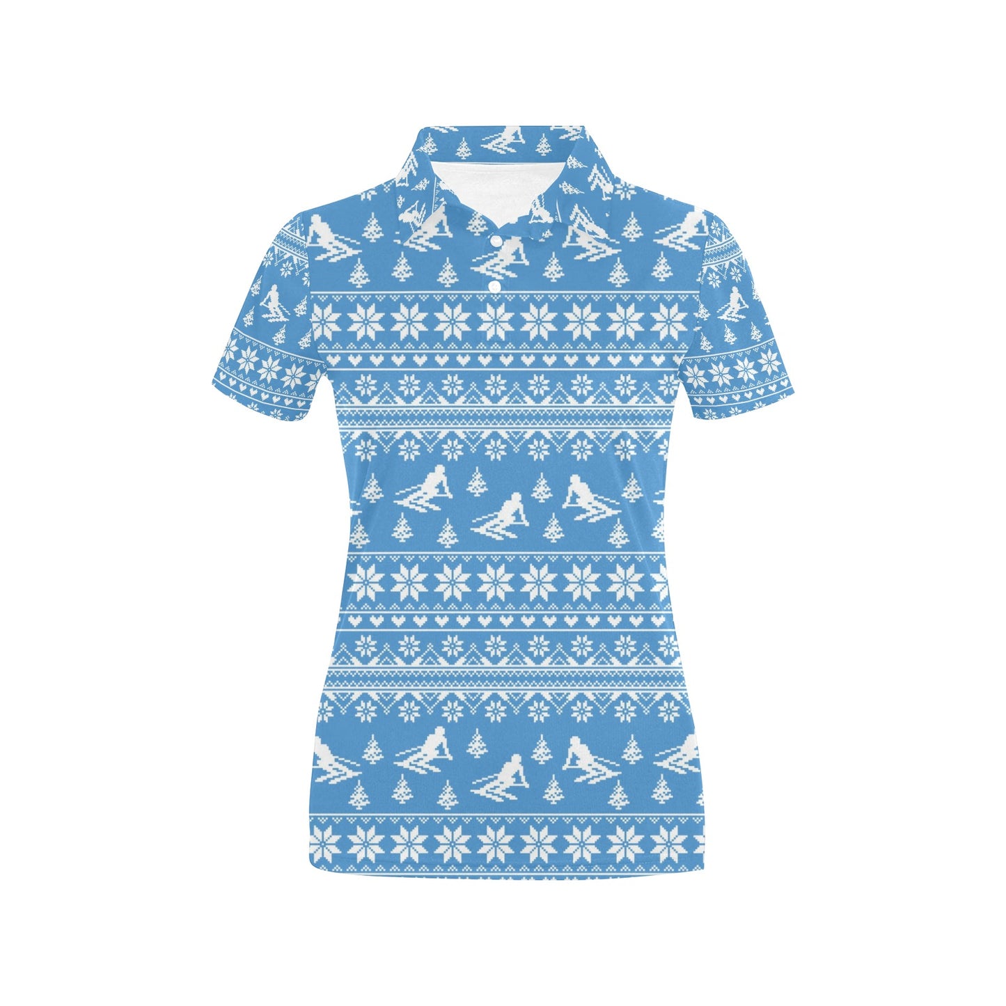 Ski Knit Pattern Print Design LKS302 Women's Polo Shirt