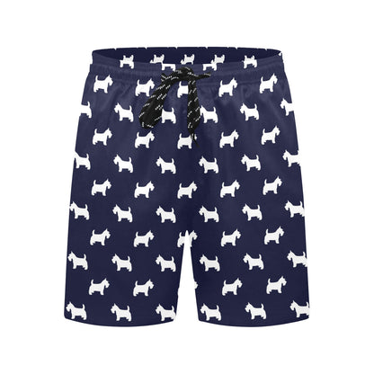 Scottish Terriers Print Design LKS3019 Men's Swim Trunks Beach Shorts