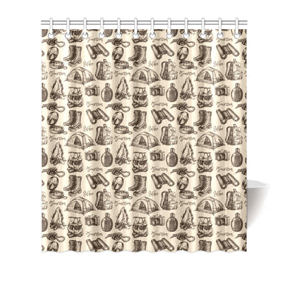 Camping Pattern Print Design 01 Shower Curtain