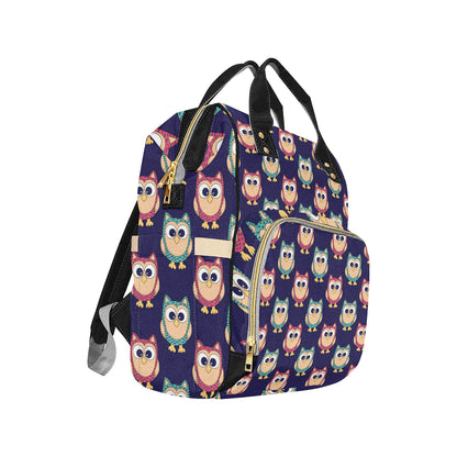 Owl Pattern Print Design A06 Diaper Bag Backpack