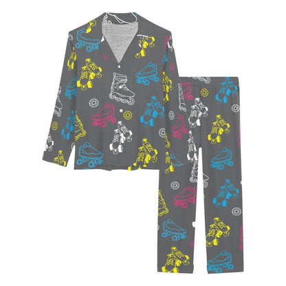 Roller skate Pattern Print Design A02 Women's Long Pajama Set
