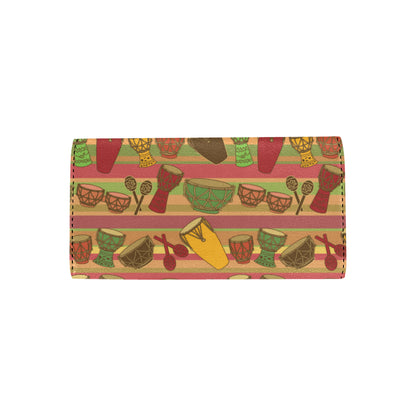 Percussion Pattern Print Design 01 Women's Trifold Wallet