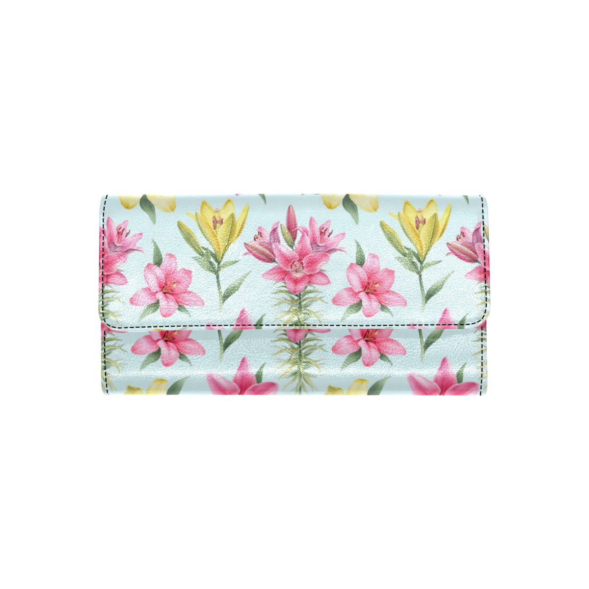 Lily Pattern Print Design LY010 Women's Trifold Wallet