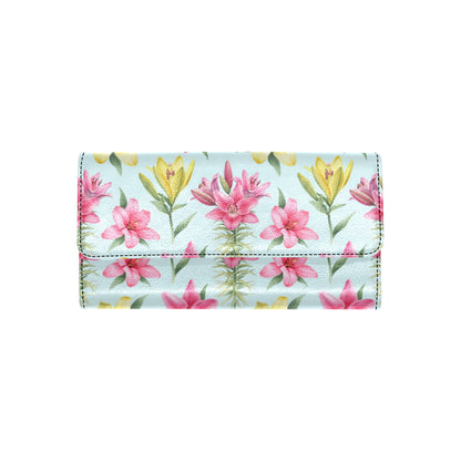 Lily Pattern Print Design LY010 Women's Trifold Wallet