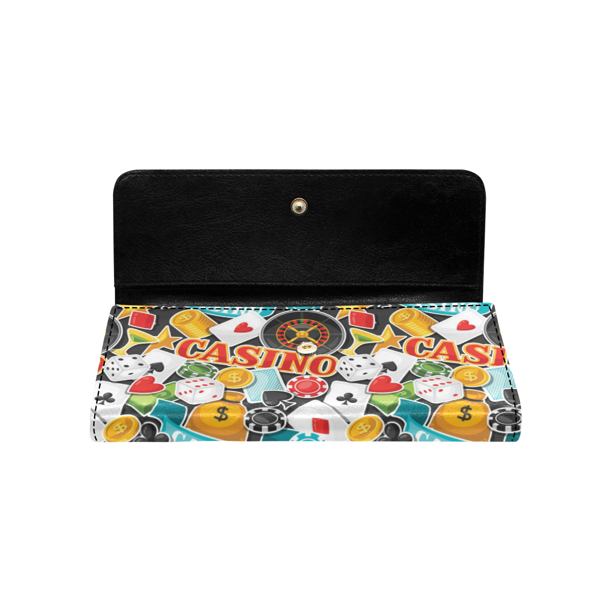 Casino Pattern Print Design 03 Women's Trifold Wallet