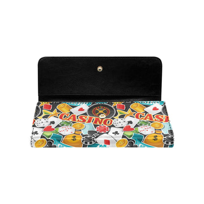 Casino Pattern Print Design 03 Women's Trifold Wallet