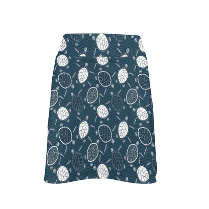 Sea Turtle Print Design LKS3015 17" Golf & Pickleball Skort with Pockets