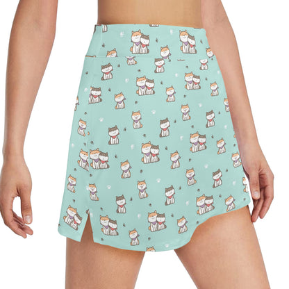 Shiba Inu Print Design LKS302 17" Golf & Pickleball Skort with Pockets